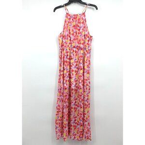Peach Love California Dress Maxi Pink Watercolor Sleeveless Slit